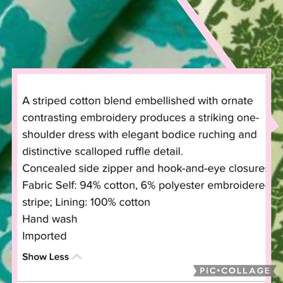 BCBGMaxAzria BCBG one shoulder embroidered striped midi dress $298 MSRP - Picture 6 of 10